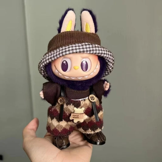 For 15-17 Cm Labubu Clothes Labubu Baby Clothes Clothes Color Match Hoodies Dolls Accessories Suit for Labubu Outfits