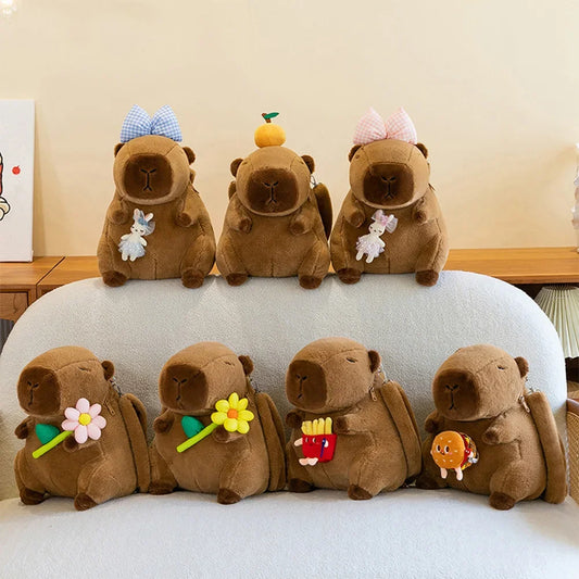 Capybara Plush Backpack – Cute Cartoon Shoulder Bag for Kids