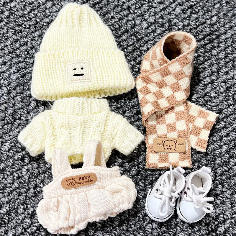 17Cm Labubu Clothes V1 V2 Labubu Generation Labubu Sitting Party Clothes Pendant Doll Labubu Doll Clothes Sweater Scarf Cute