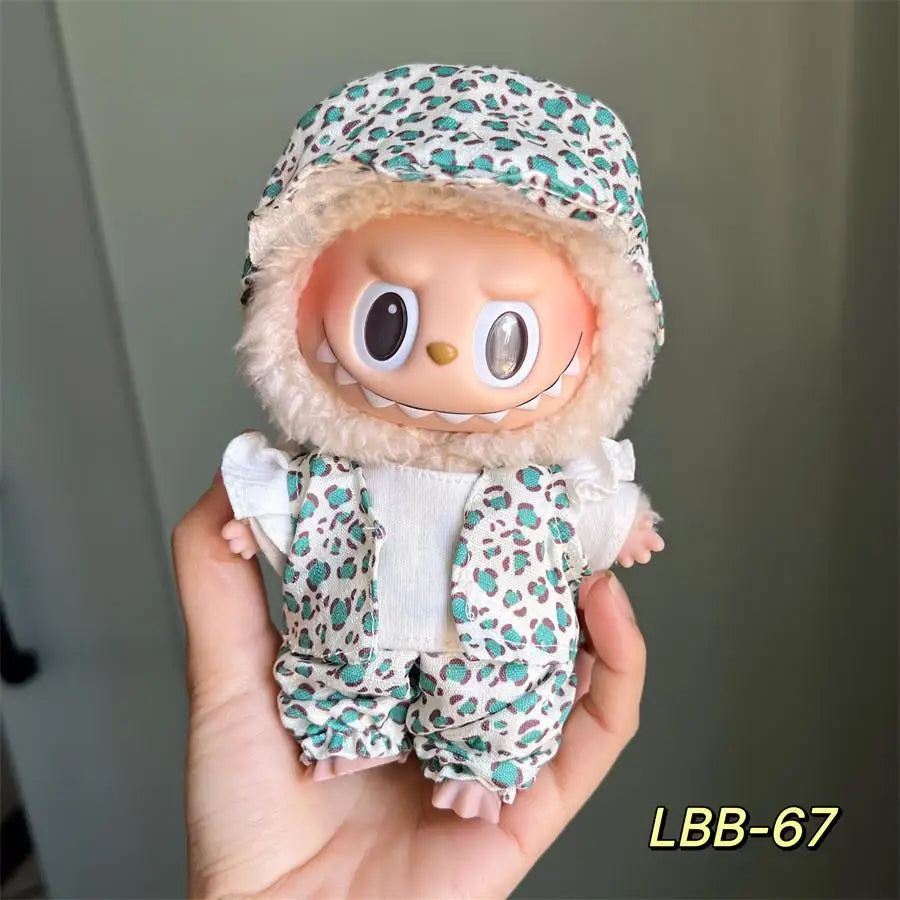 For 15-17 Cm Labubu Clothes Labubu Baby Clothes Clothes Color Match Hoodies Dolls Accessories Suit for Labubu Outfits