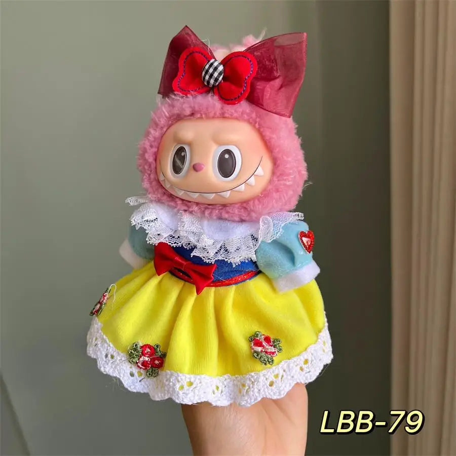 For 15-17 Cm Labubu Clothes Labubu Baby Clothes Clothes Color Match Hoodies Dolls Accessories Suit for Labubu Outfits