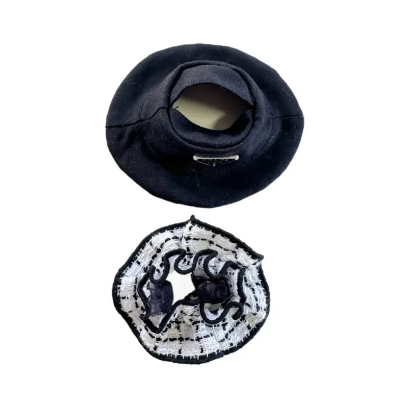 For 17Cm Labubu/Mokoko Clothes Outfit Labubu Sitting Party V1 V2 Baby Clothes Kpop Exo Bts Black and White Fragrant Skirt Set