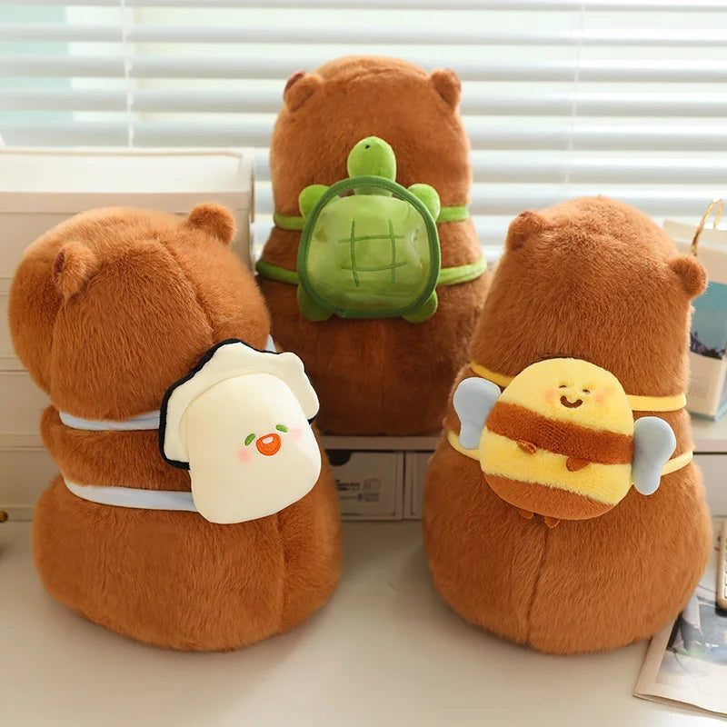 Kawaii Capybara Plush Toy – Transformable Backpack & Pillow Gift for Kids