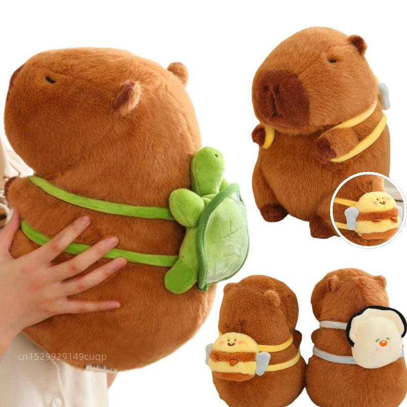 Kawaii Capybara Plush Toy – Transformable Backpack & Pillow Gift for Kids