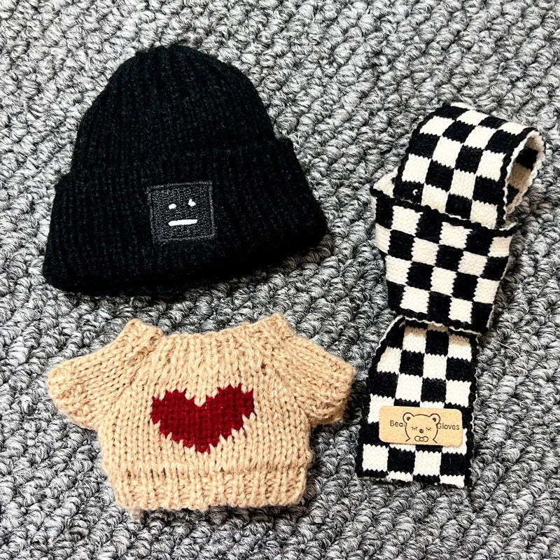 17Cm Labubu Clothes V1 V2 Labubu Generation Labubu Sitting Party Clothes Pendant Doll Labubu Doll Clothes Sweater Scarf Cute