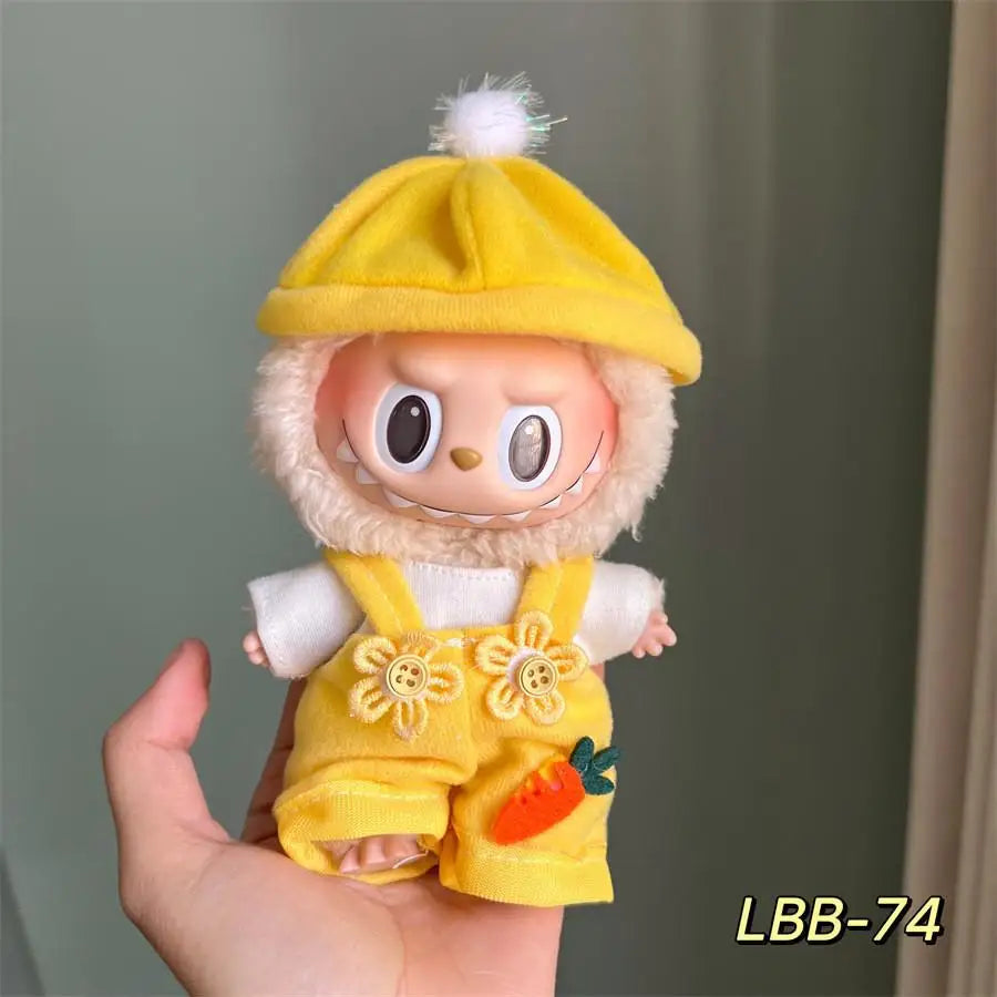 For 15-17 Cm Labubu Clothes Labubu Baby Clothes Clothes Color Match Hoodies Dolls Accessories Suit for Labubu Outfits