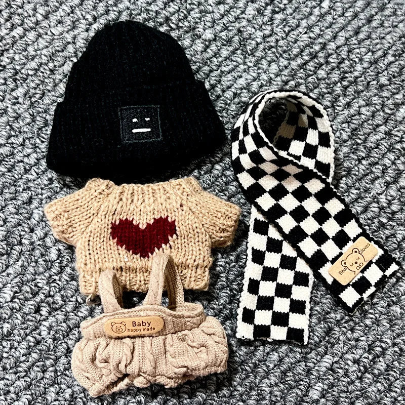 17Cm Labubu Clothes V1 V2 Labubu Generation Labubu Sitting Party Clothes Pendant Doll Labubu Doll Clothes Sweater Scarf Cute