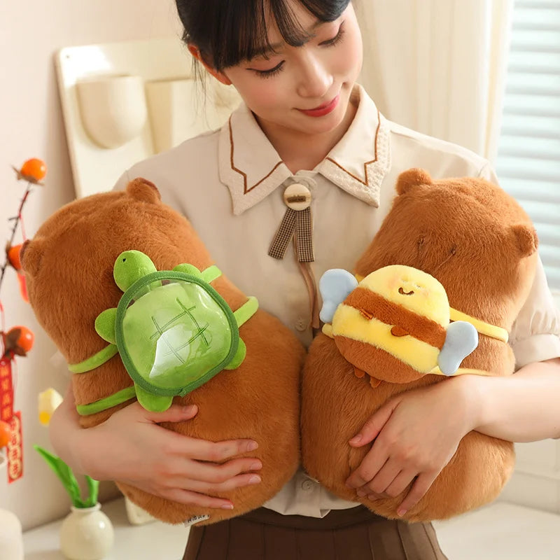 Kawaii Capybara Plush Toy – Transformable Backpack & Pillow Gift for Kids