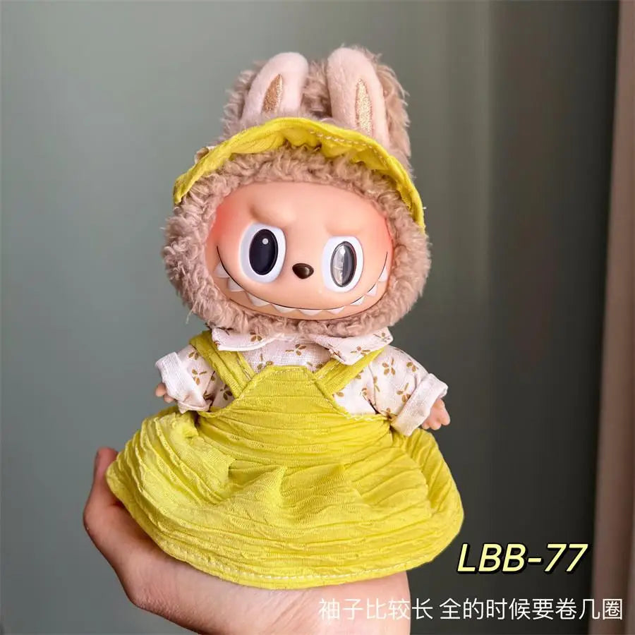 For 15-17 Cm Labubu Clothes Labubu Baby Clothes Clothes Color Match Hoodies Dolls Accessories Suit for Labubu Outfits